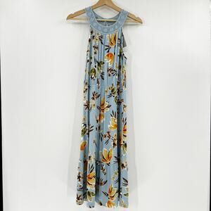 DanielRainn Women's‎ Blue Floral Sleeveless Crochet Midi Dress Size M